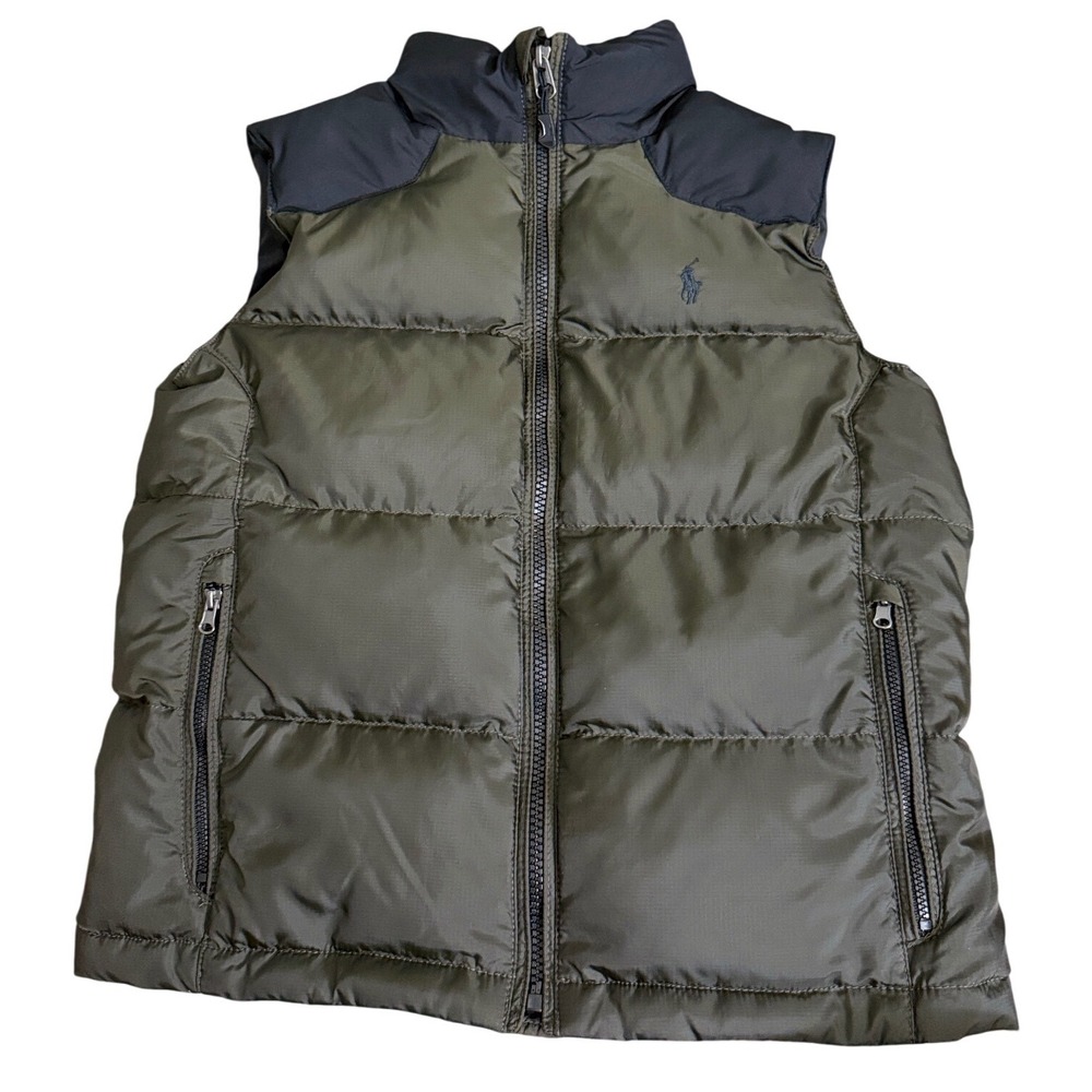 Polo Ralph Lauren Womens Puffer Vest Olive Green Navy Quilted Down Size S mm39